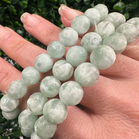 10mm Faceted Chinese Larimar(Hemimorphite) Beaded Bracelet - Picture 7 of 7